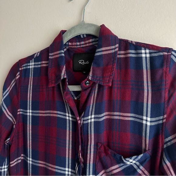 Rails • Hunter Flannel Shirt in Navy/Rose/Powder - Picture 4 of 10